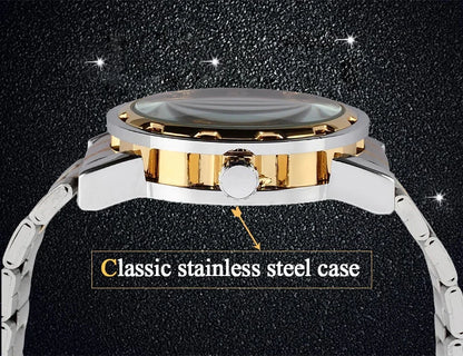 Winner Transparent Fashion Diamond Wrist Watch.