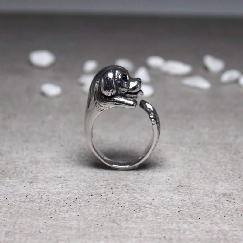 Silver Personality Dog Ring Finger for Woman Men