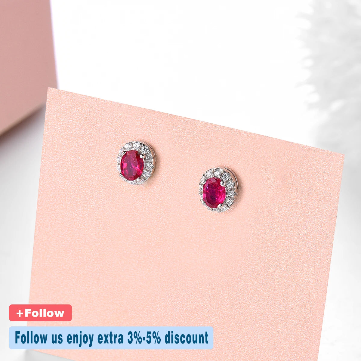 Natural Ruby Gemstone Sterling Silver Stud Earrings 0.5 Carats Genuine Precious Stone Women Romantic Elegant S925 Jewelrys