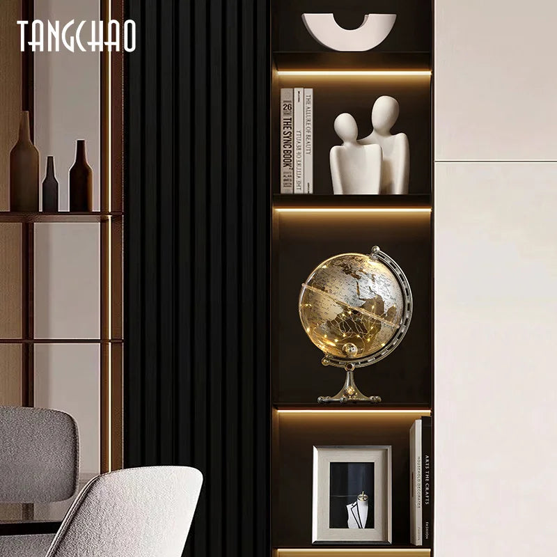 Transparent luminous globe ornaments light luxury living room wine cabinet bookcase office TV cabinet desktop home decoration