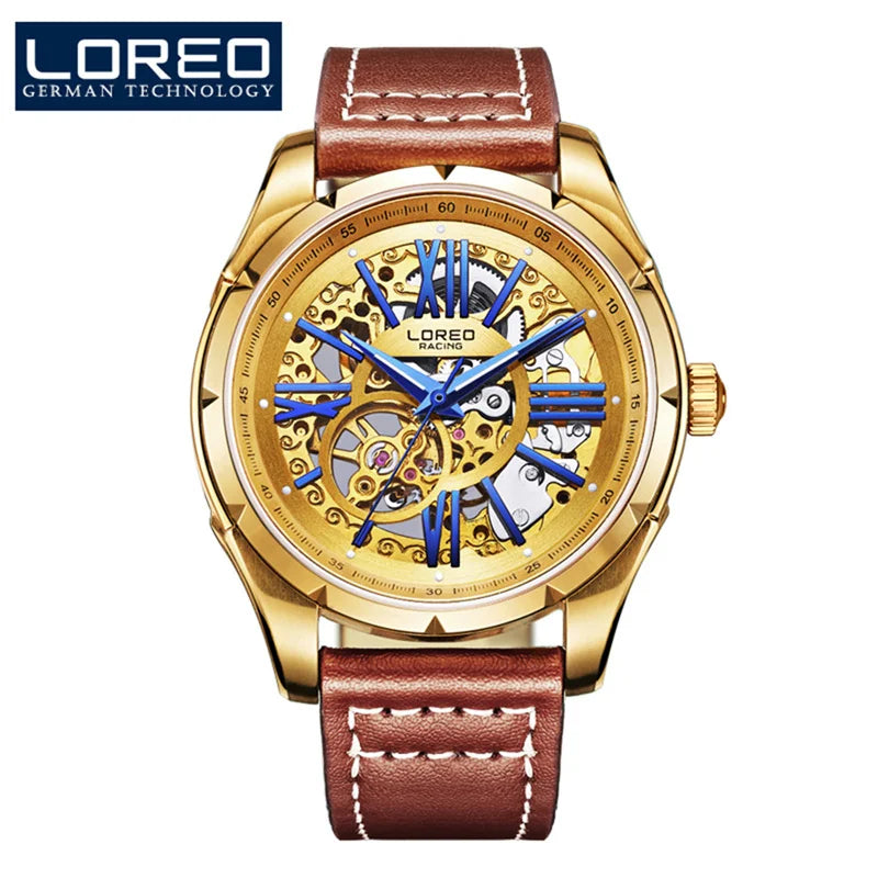 LOREO Luxury Automatic Watch Men Skeleton.