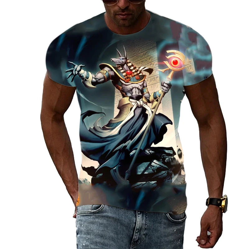 New Fashion Cool Style Anubis 3d Print Men's T Shirt.