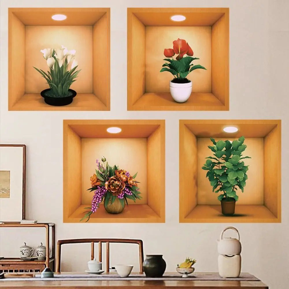 PVC Creative Green Plant Simulate 3D Wallpapers.