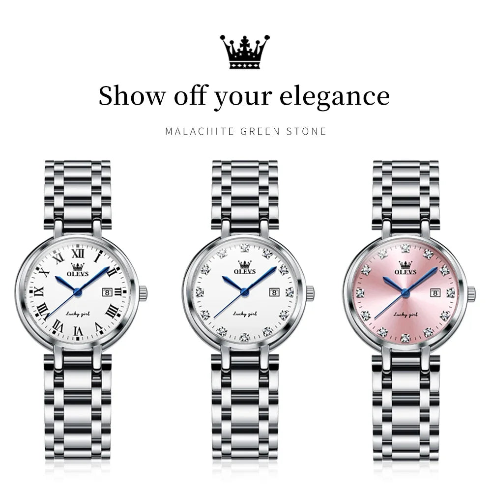 Luxury Silver Stainless Steel Women Watches