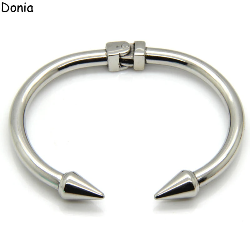 Donia Jewelry European and American Fashion Four Color Arrow Adjustable Titanium Steel Rivet Bracelet Punk Bracelet