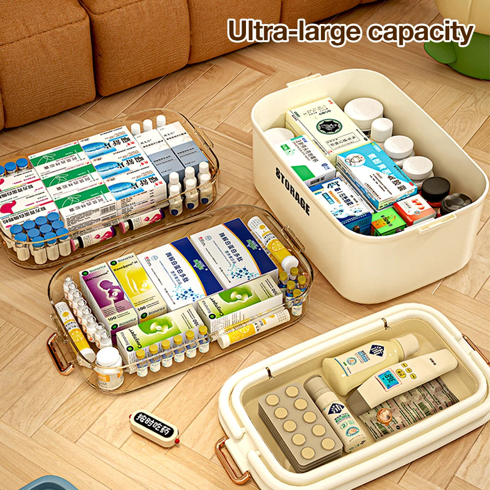 Medicine Storage Box Plastic Multi-Layer Portable.