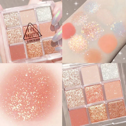 High Quality Matte Eyeshadow Palette Pearlescent Sequins Blush.