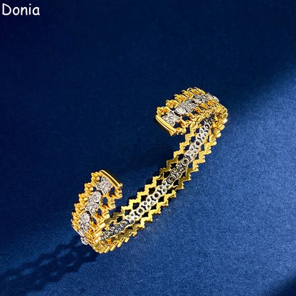 Donia jewelry new European and American fashion creative inlaid zircon lace lace open bracelet palace luxury jewelry bracelet