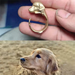 Cute Golden Color Hair Dog Ring.