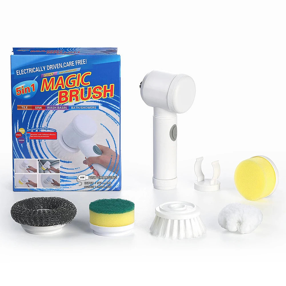 Electric Spin Scrubber Rechargeable with 5Pcs Brush.