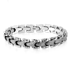 Gothic Solid 925 Sterling Silver Dragon Bracelet Men