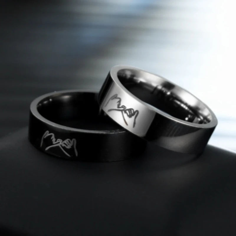 Celebrate love with the Titanium Steel Finger Ring for Couples