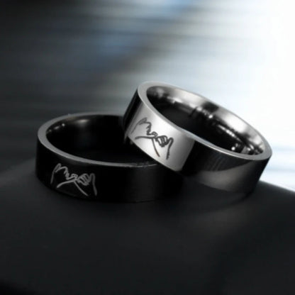 Celebrate love with the Titanium Steel Finger Ring for Couples