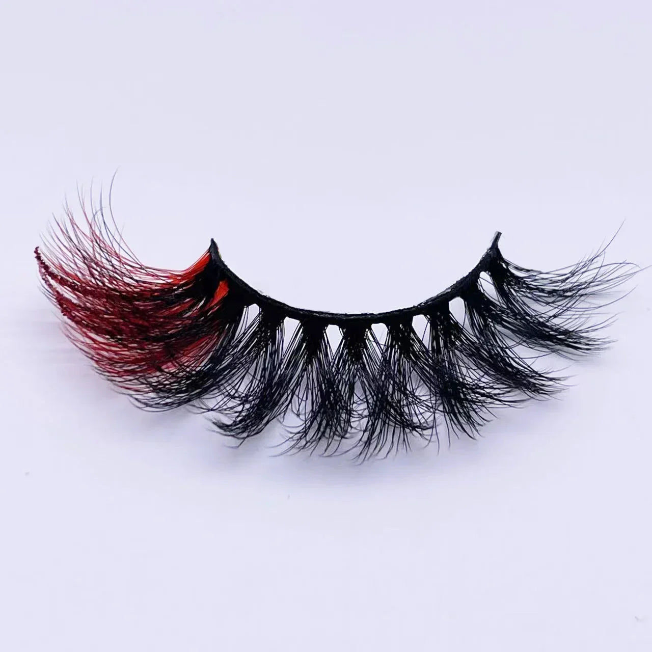 New glitter ombre Colored Lashes 20MM Mink Lashes Wholesale Dramatic Colorful Natural Eyelashes Extension Make up Fake Eyelashes