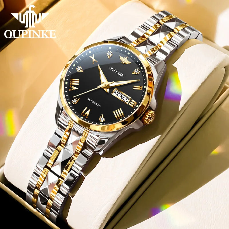 OUPINKE 3171 Women Watch Top Original Luxury Brand Automatic Mechanical Watch Waterproof  Date week Watches For Women Freebie