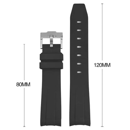 Curved End Rubber Strap for Omega X Swatch Collaboration MoonSwatch.