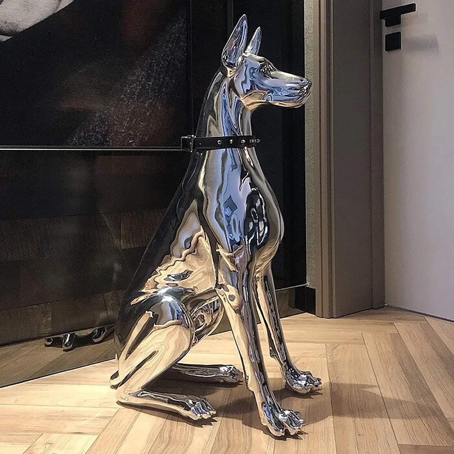 Home Decor Sculpture Doberman Dog Small Size Art Animal Statues Figurine Room Decoration Resin Statue Ornamentgift Holiday Gift