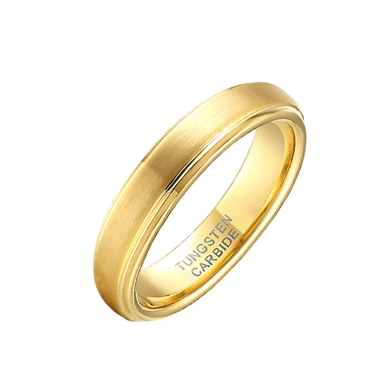 Golden Tungsten Carbide Steel Ring Couple.