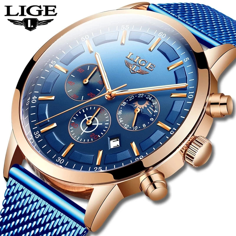 Blue Watch Luxury Sport Quartz for Men.