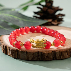 Feng Shui Dragon Pendant Beaded Bracelet Wristband 2024 Fashion Pixiu Wealth Good Luck Women Bracelet Men Women Unisex Jewelry