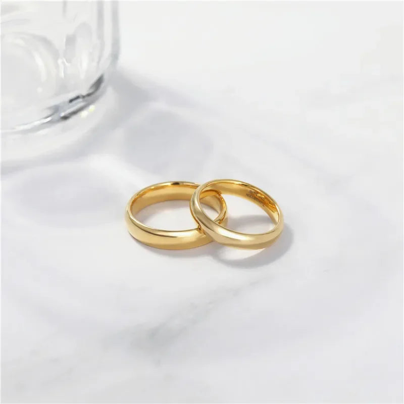 Gold Color Tungsten Ring Couple for Men Women.