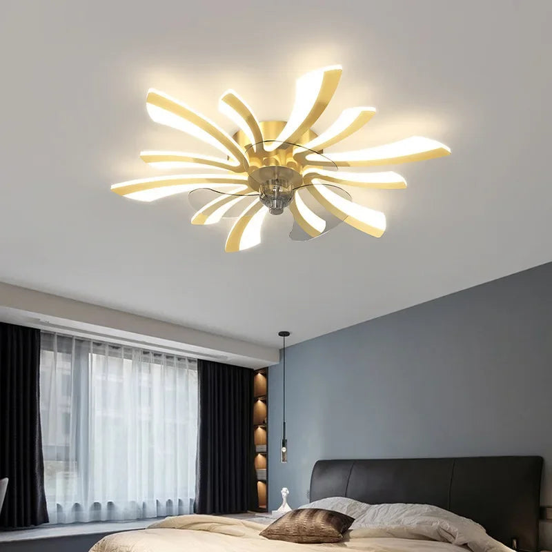 Acrylic LED Modest Ceiling Pendant Fan Lamps.