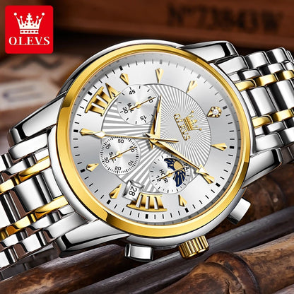 OLEVS Luxury Brand Quartz Watch for Men Waterpoof Chronograph Men&