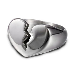 Titanium Steel Broken Heart Rings for Men Women Unisex Lover Jewelry Drop Shipping Size 6-9