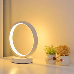 20CM LED Simple Circular Ring Table Lamp Bedroom.