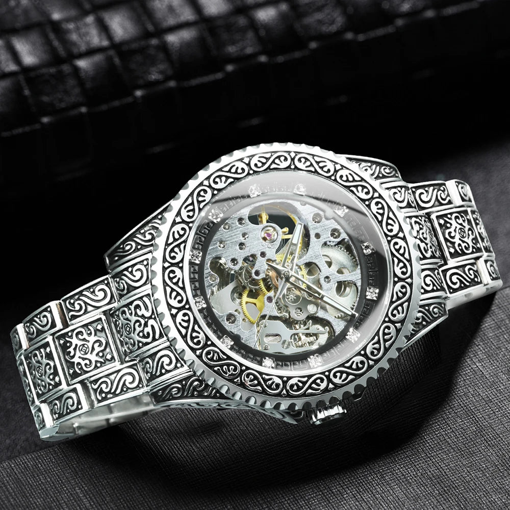 WINNER Vintage Engraved Luxury Mechanical Watch.