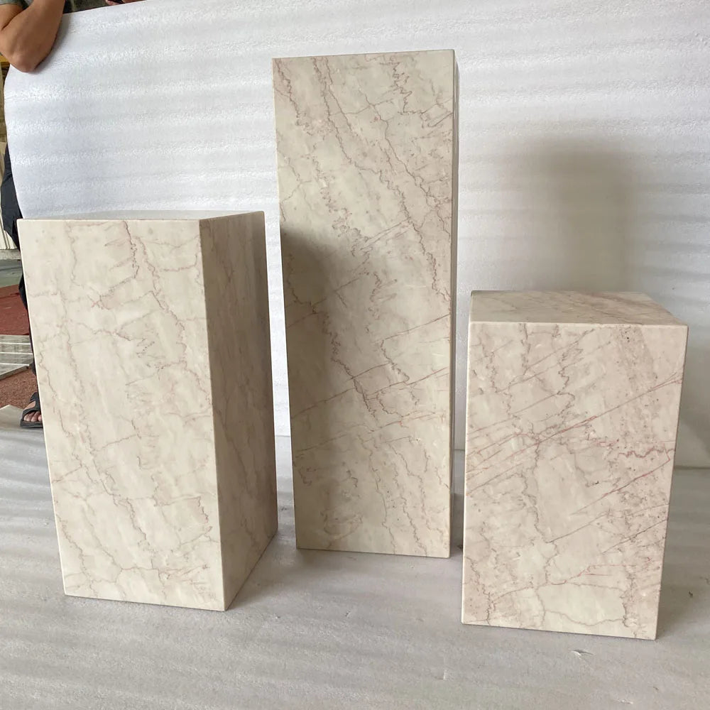 Customized Natural Marble Stand Plinths Side Table.