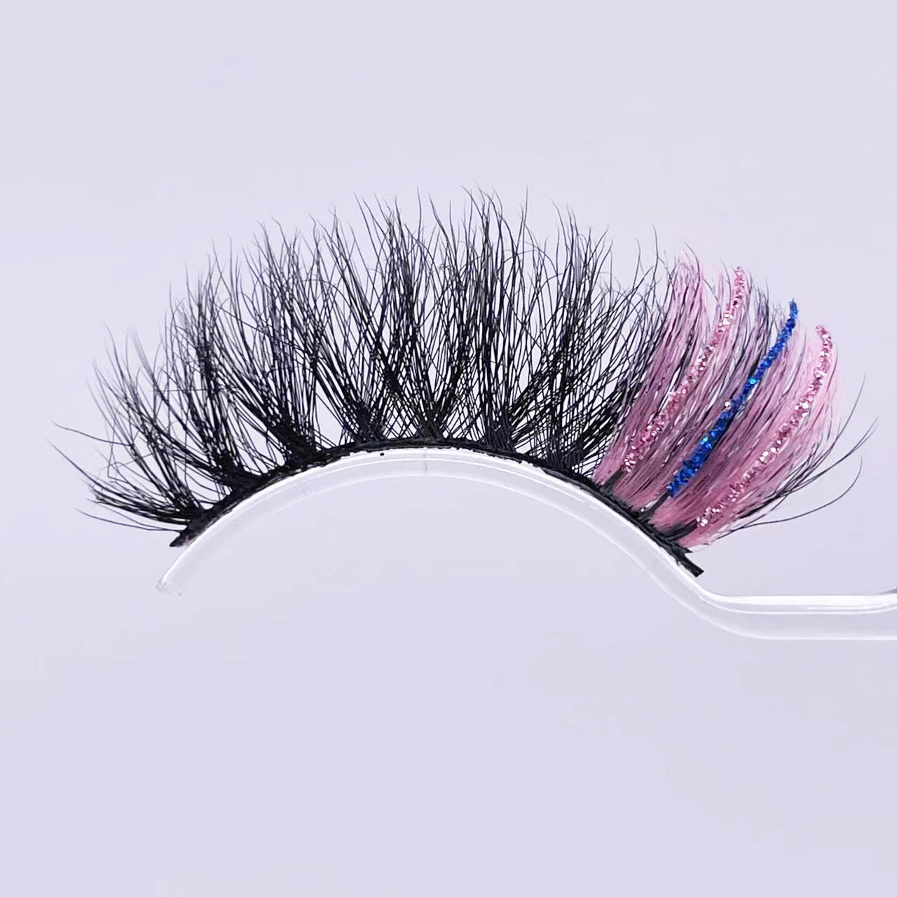 New glitter ombre Colored Lashes 20MM Mink Lashes Wholesale Dramatic Colorful Natural Eyelashes Extension Make up Fake Eyelashes