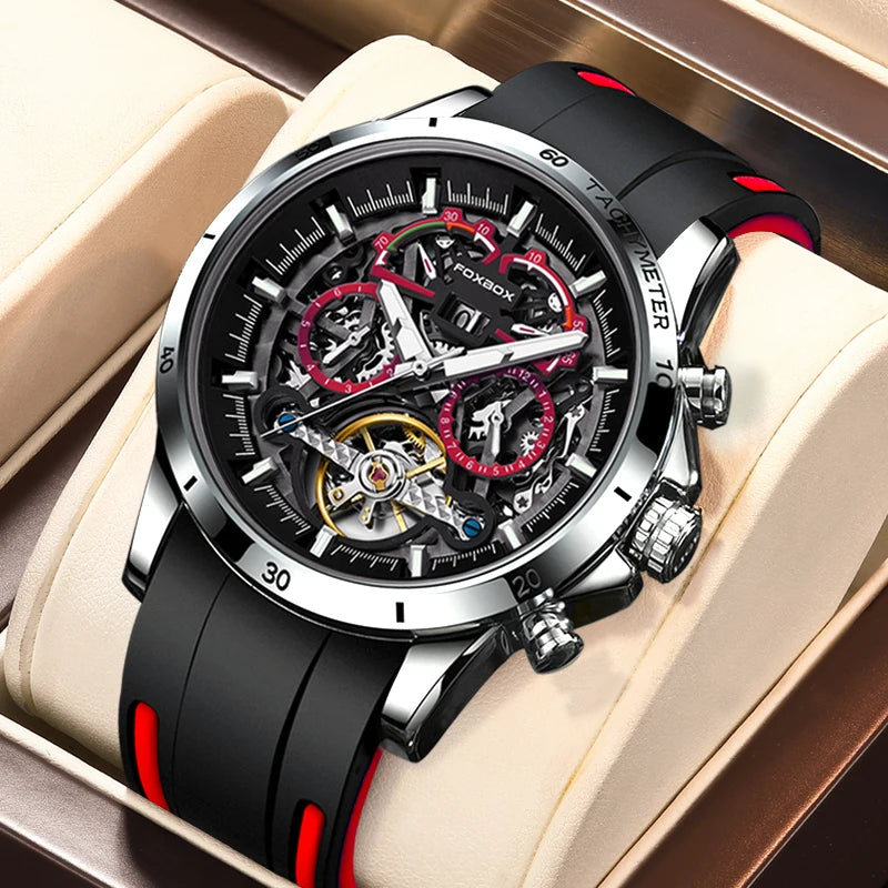 LIGE Mechanical Watches Chronograph Watch for Men Automatic Men&