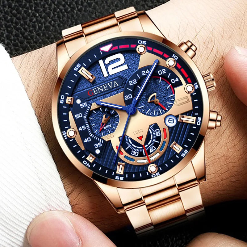 Luxury Men Watch Fashion Stainless Steel Watch.