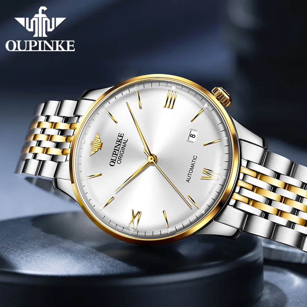 OUPINKE Ultra Thin Automatic Mechanical Watch for Men.