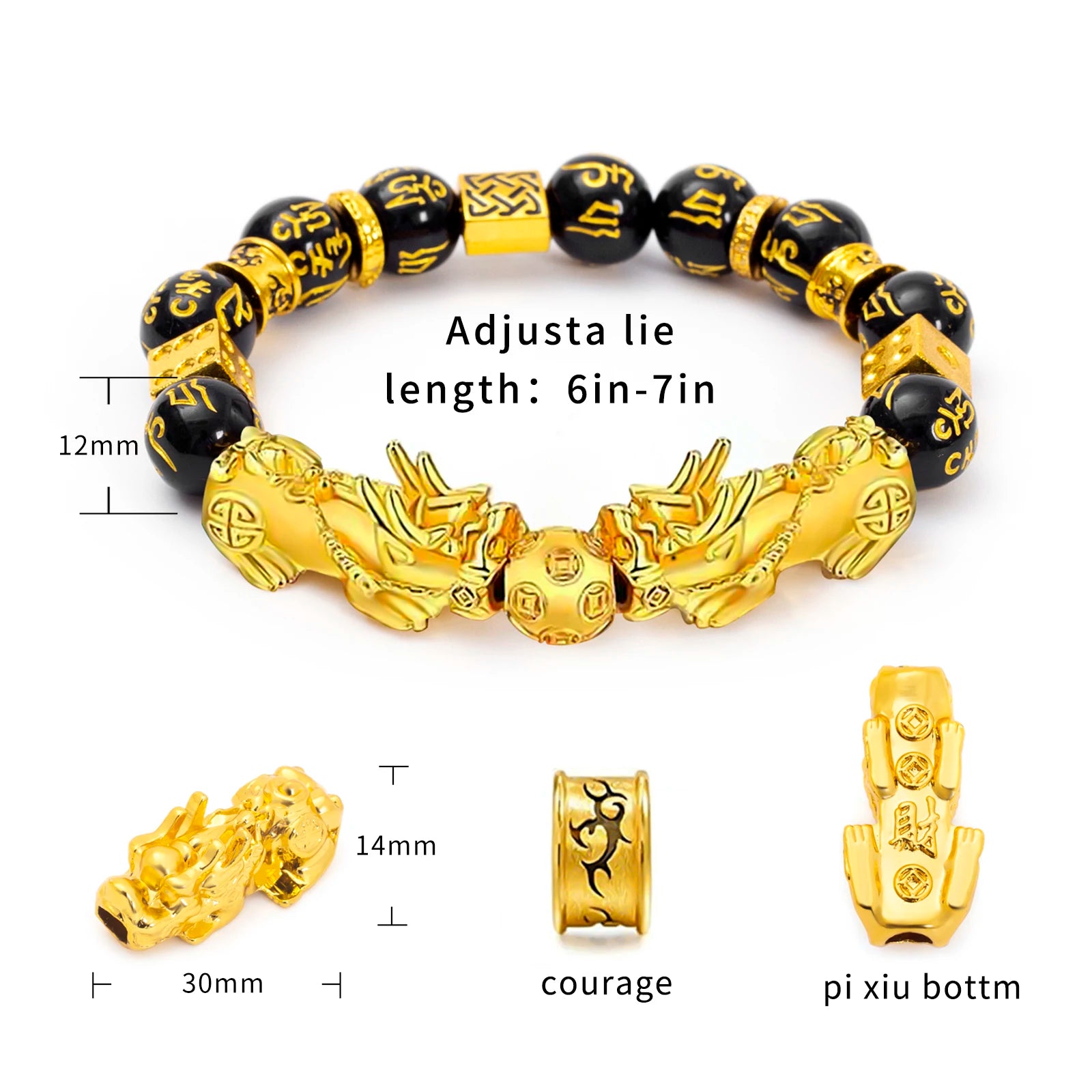 Dragon Bracelets for Men Women 18K Plated Gold