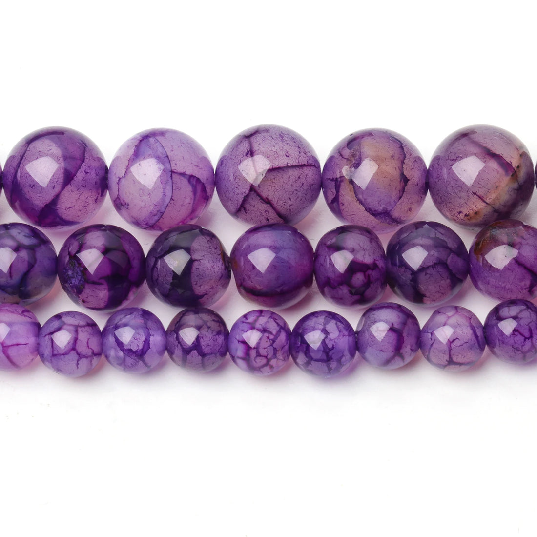 Purple Dragon Veins Agate Beads Natural Stone.