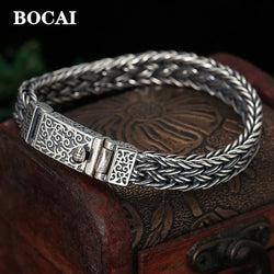 Silver Fashion Jewelry Flower Men's Bracelet