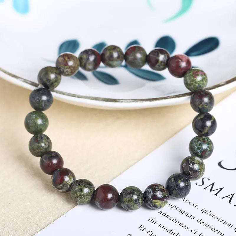 JD Natural Dragon Blood Stone Bracelets Women Men