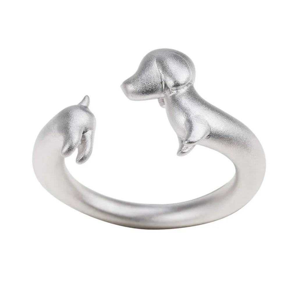 Creative Dog Shape Ring Cute Dachshund.