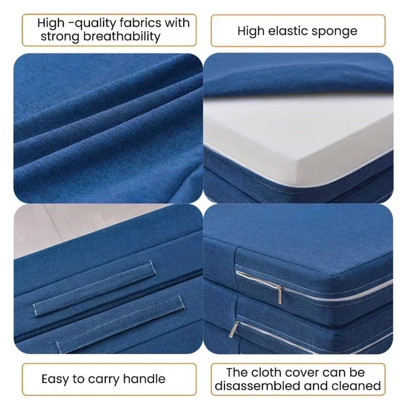 Memory Simple Foam Folding Mattress Mat Tatami Yoga Pad Foldable Sponge Mattresses for Office Lunch Break Single Bed Furniture