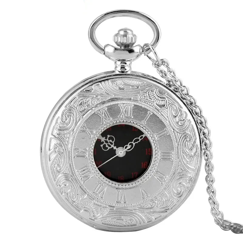 Vintage Pocket Watch Antique Roman Number Quartz.