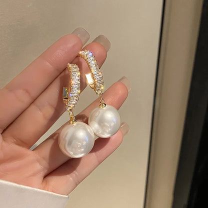 2022 Korean White Pearl Drop Earrings.