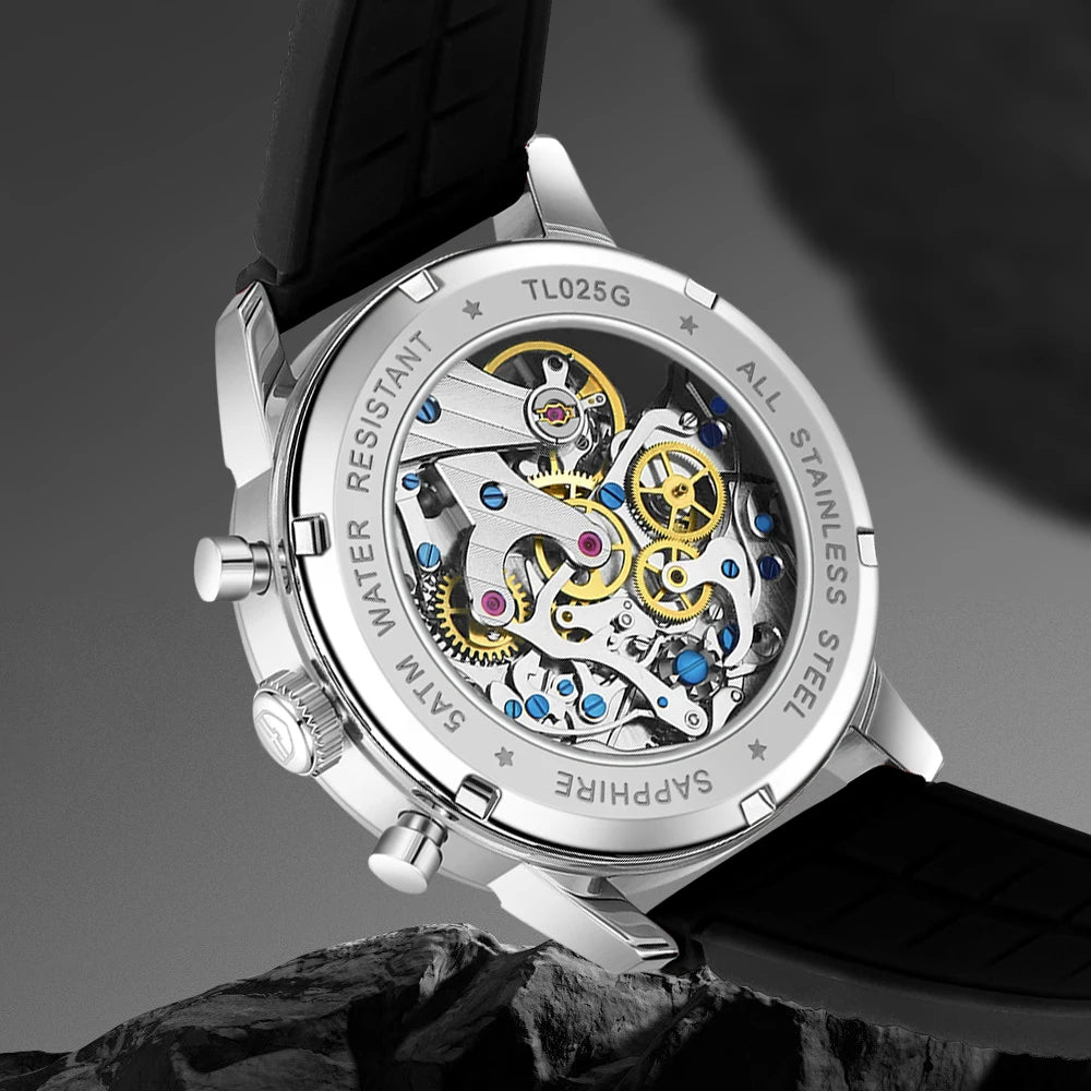 TOPHILL Men's Chronograph 1963 Panda Watch Seagull.