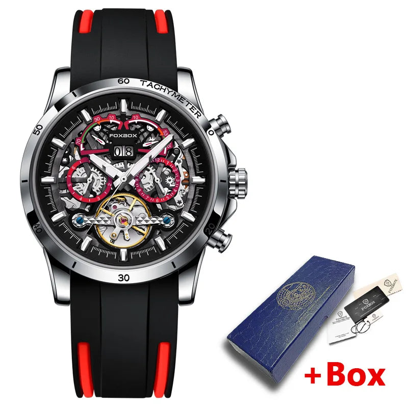 LIGE Mechanical Watches Chronograph Watch for Men Automatic Men&