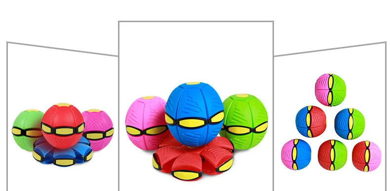 Flying Saucer Ball Deformation UFO Kids Flat Throw Magic Balls For Children&