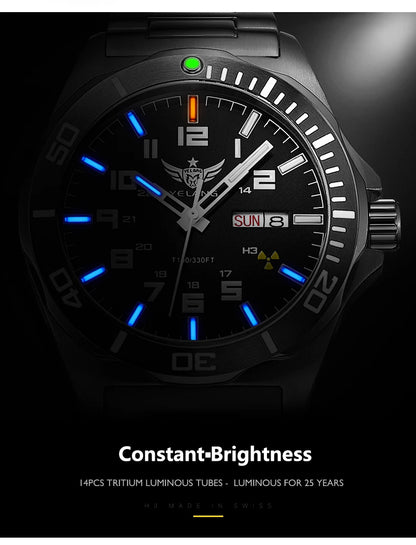 Yelang V1019 Brand 44MM Men Watch NH36 100M PROFESSIONAL WATERPROOF Deep Diving Mechanical Automatic Watch Sapphire Lens Reloj