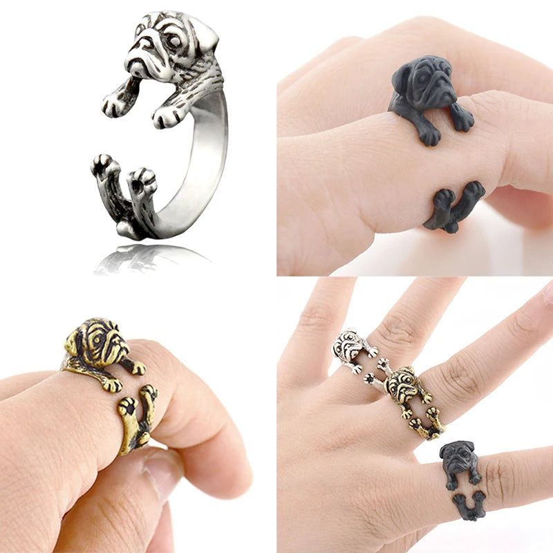 6 Style Dog Rings for Women, Girls.