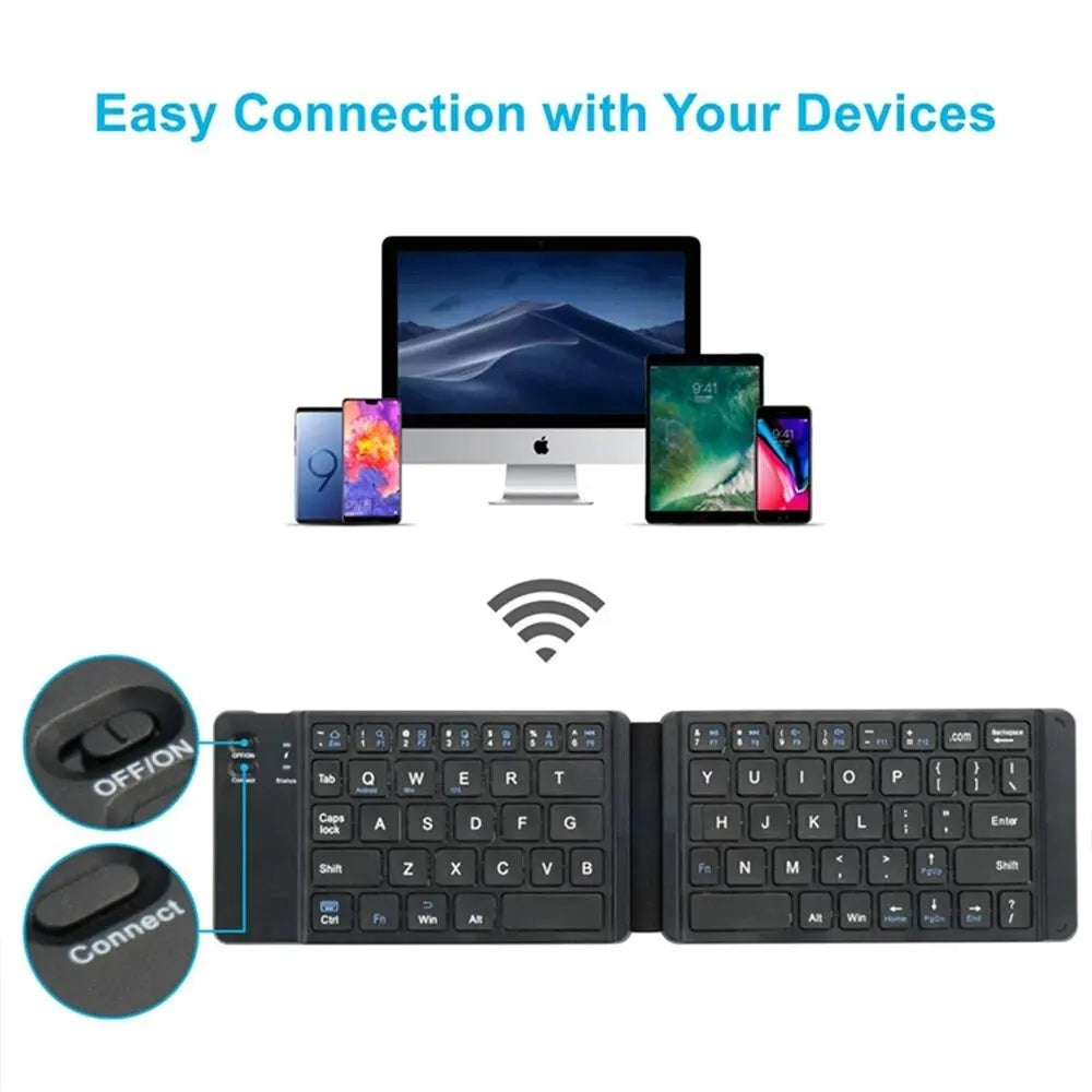 Folding Bluetooth Keyboard For IPAD Mobile Tablet Notebook.