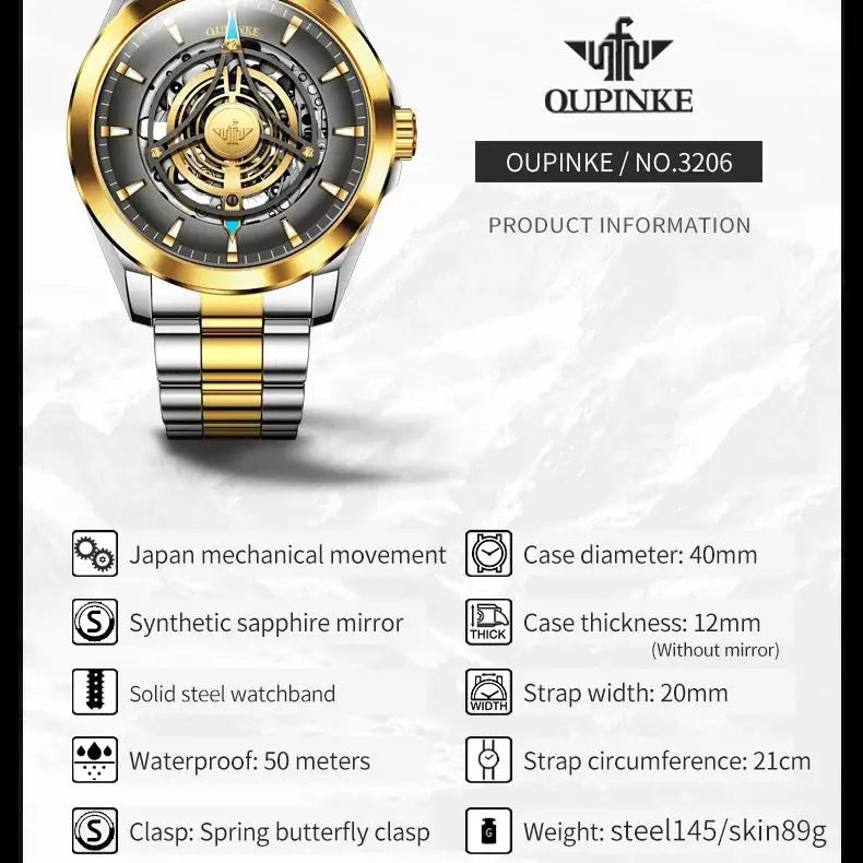 Luxury OUPINKE Automatic Men&